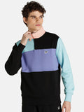 Puma Men Black Downtown Mock Neck Colourblocked Pure Cotton Sweatshirt