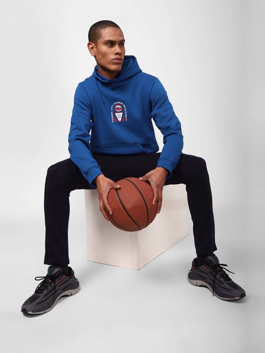  Reebok Men Rbk Classics BB City League Pure Cotton Hooded Sweatshirts
