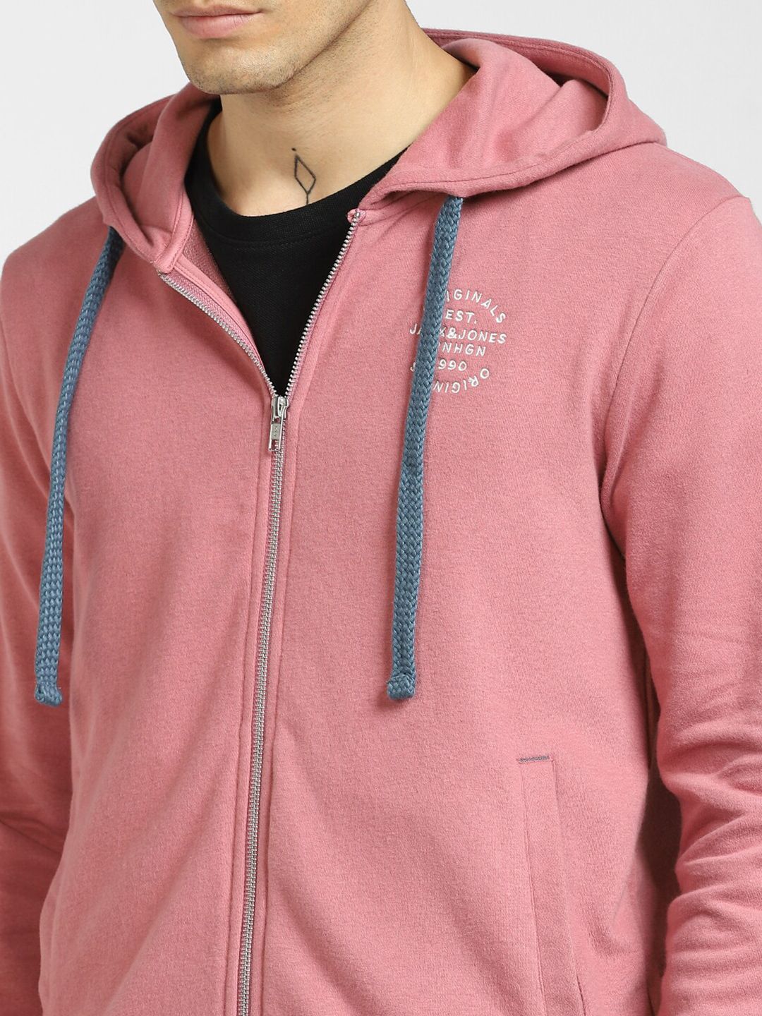  Jack & Jones Men Pink Hooded Sweatshirt