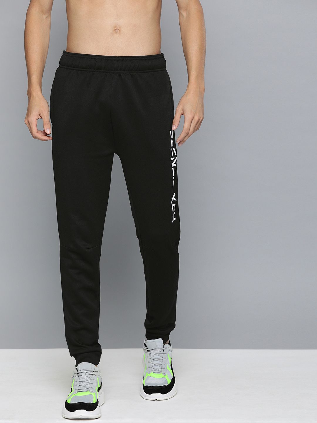 HRX By Hrithik Roshan Men Jet Black Solid Slim Fit Rapid-Dry Training Track Pants