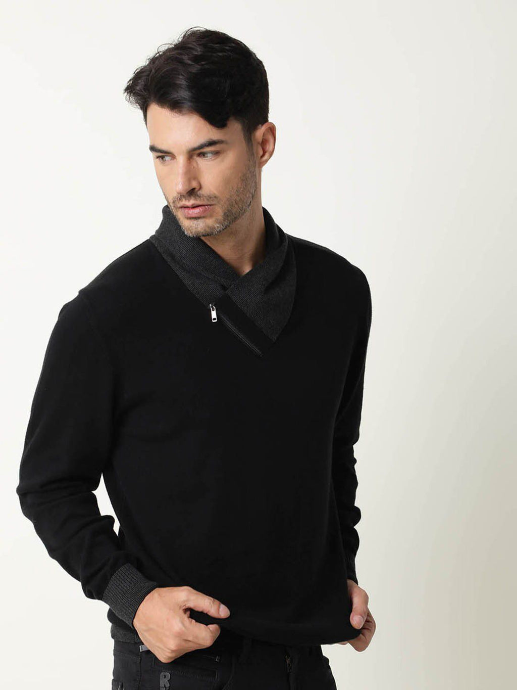  RARE RABBIT Cowl-Neck Cotton Sweatshirt