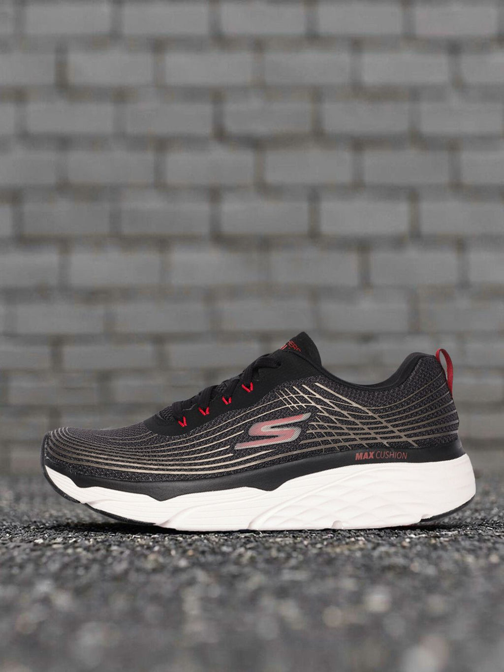  Skechers Men Black MAX CUSHIONING ELITE Running Shoes