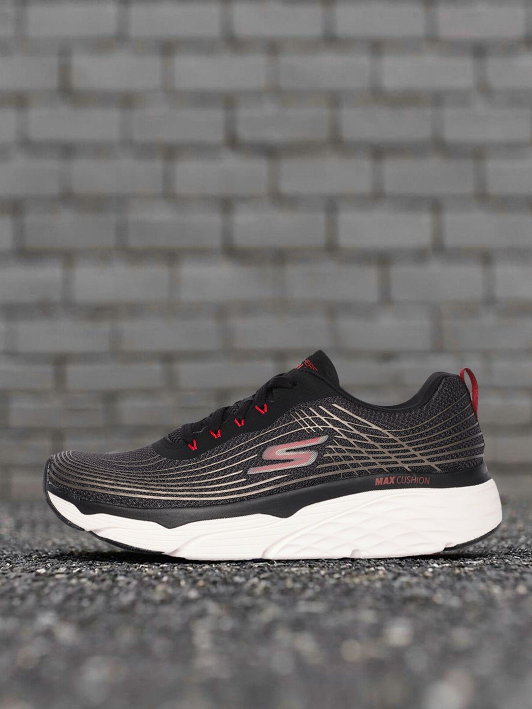  Skechers Men Black MAX CUSHIONING ELITE Running Shoes