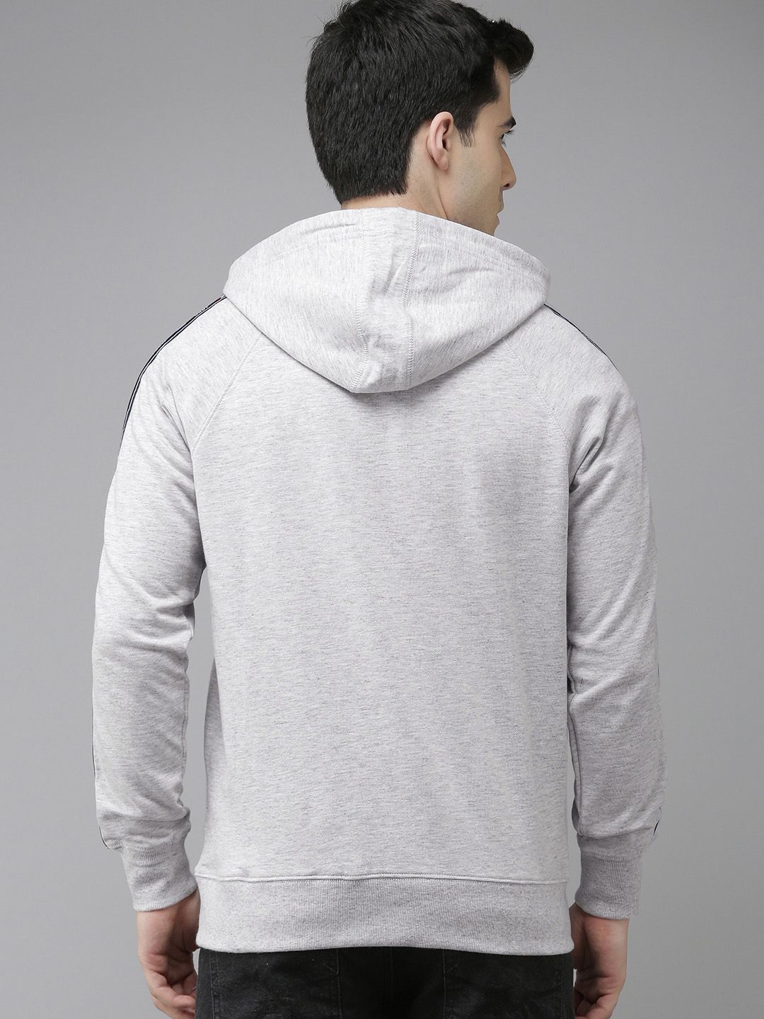 U.S. Polo Assn. U S Polo Assn Men Grey Long Sleeves Hooded Sweatshirt
