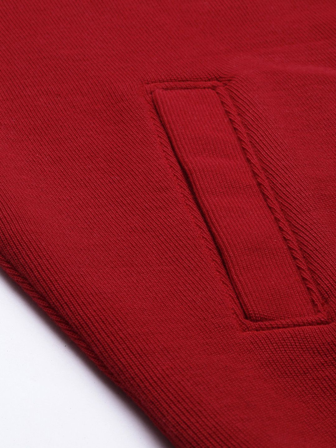  U.S. Polo Assn. Men Red Brand Logo Embroidered Hooded Sweatshirt