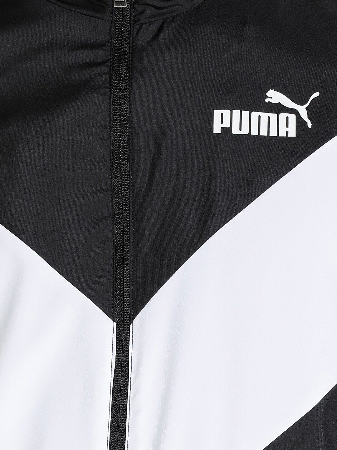  Puma Men Black & White Colourblocked Regular Fit Tracksuit