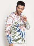  Ennoble Men Blue Printed Hooded Sweatshirt