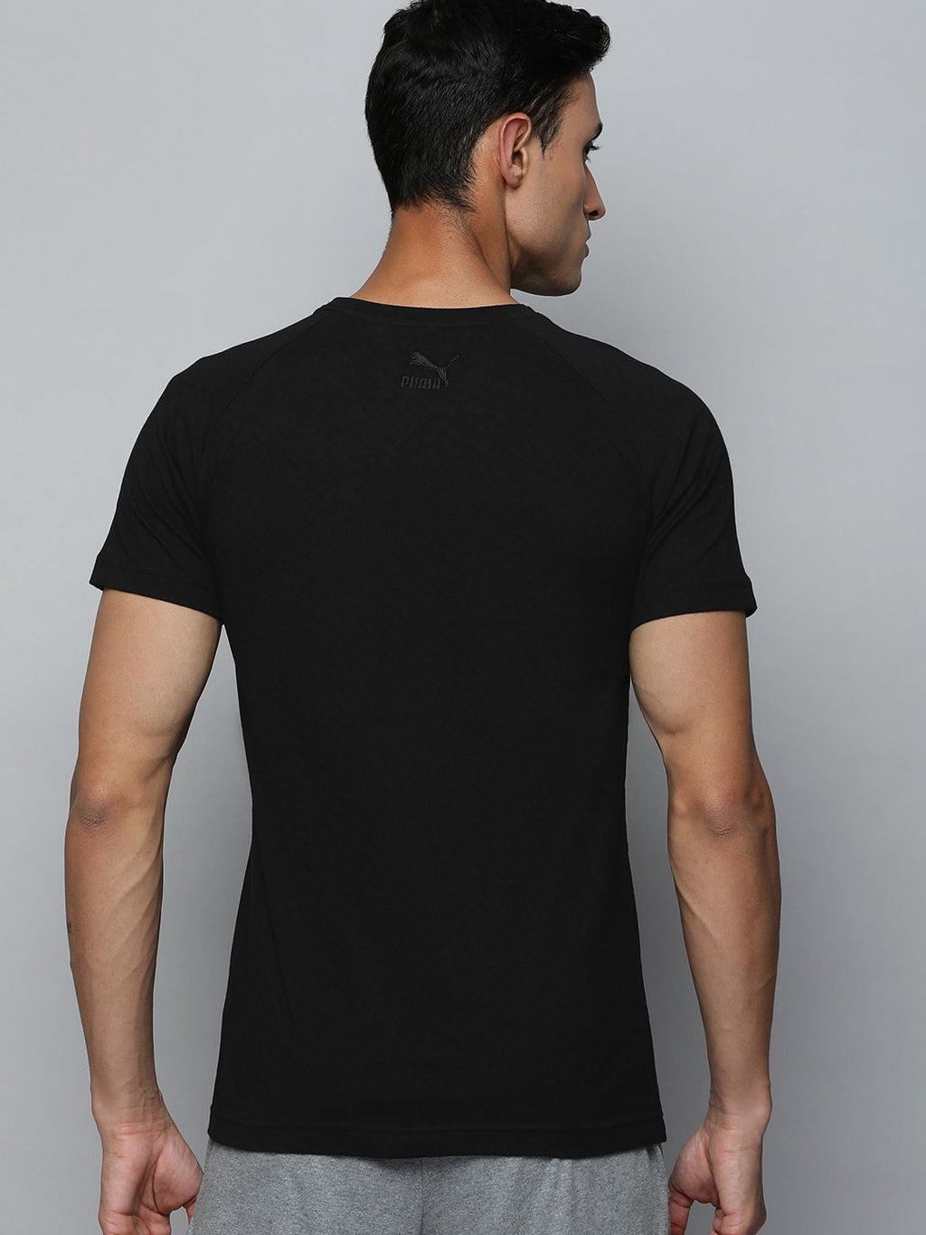  One8 X PUMA Men Pure Cotton Sports Slim Fit T-shirt With Applique Detail
