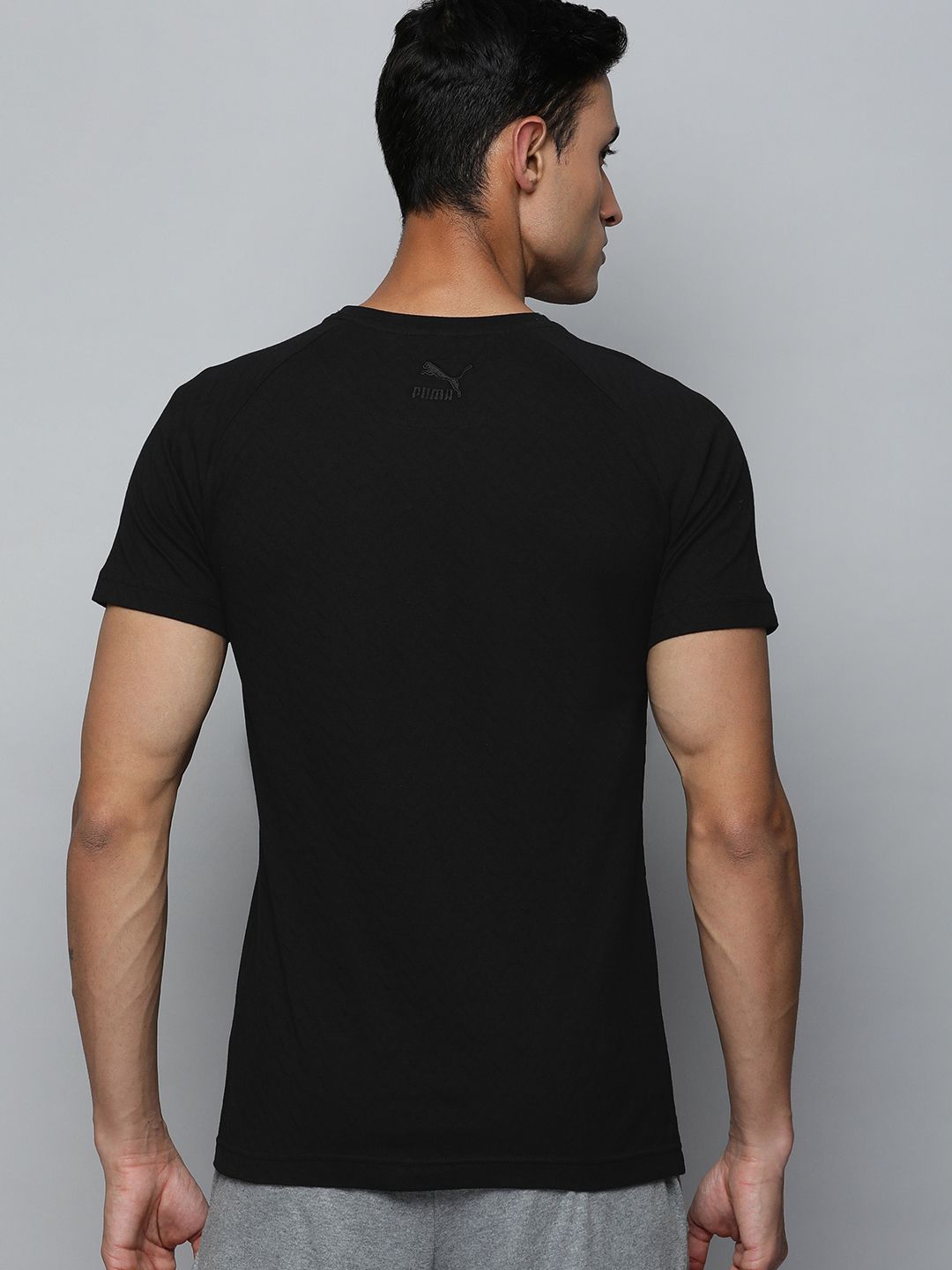  One8 X PUMA Men Pure Cotton Sports Slim Fit T-shirt With Applique Detail