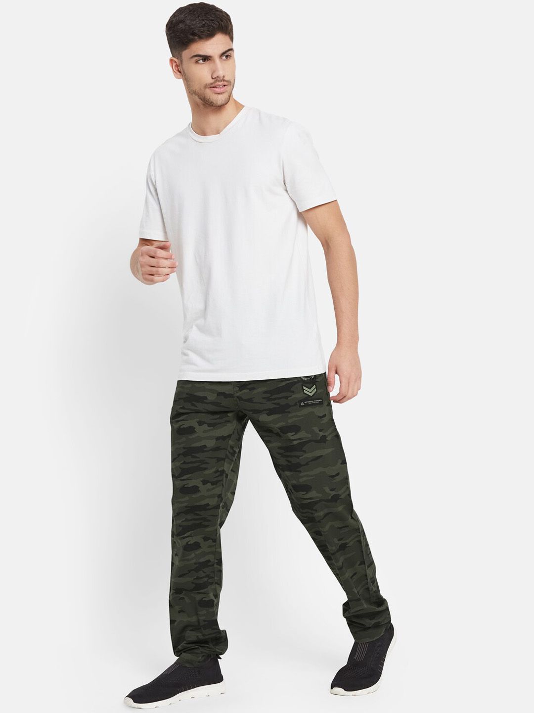  Octave Men Camouflage Printed Pure Cotton Sports Track Pants