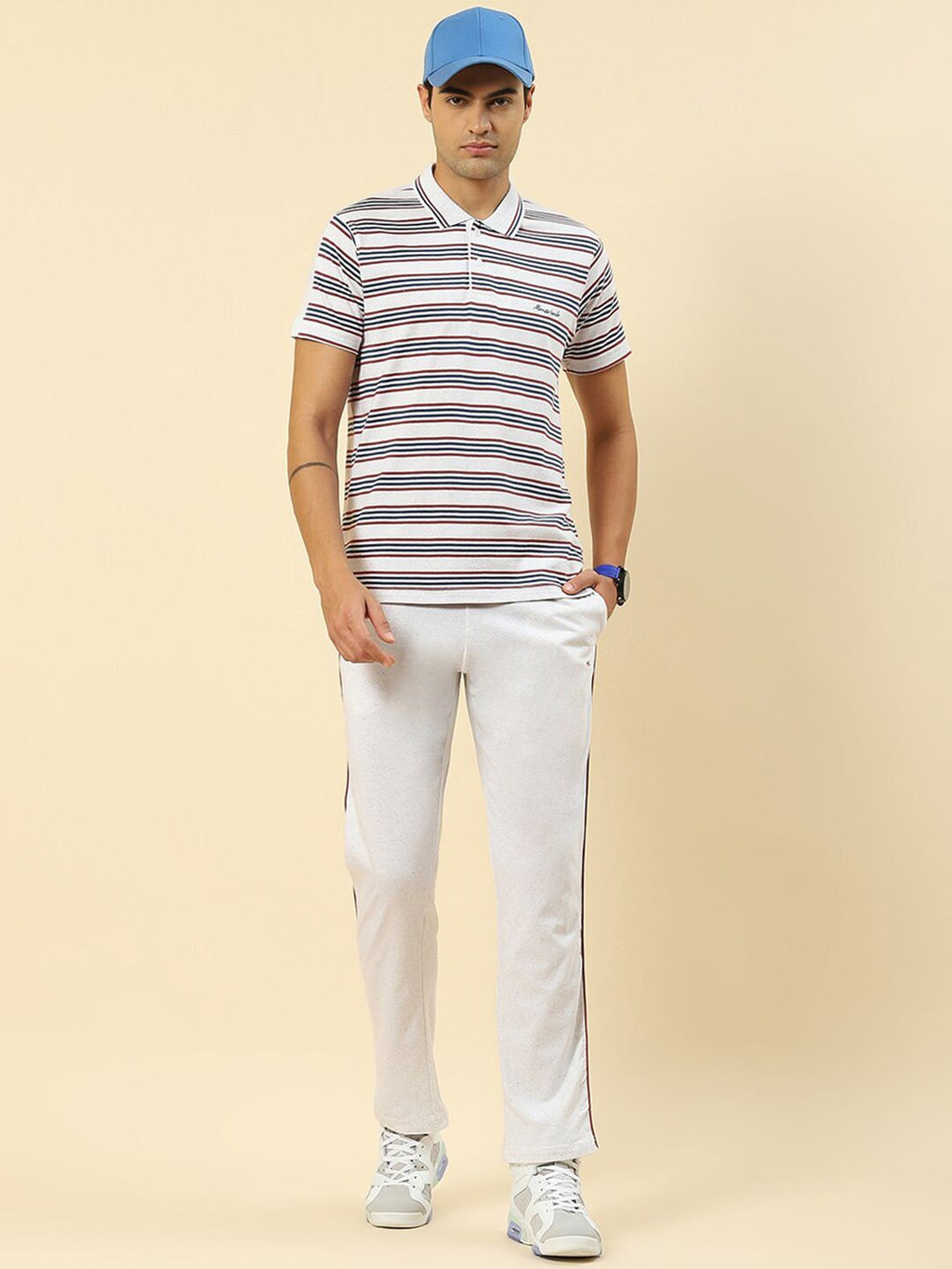  Monte Carlo Pack Of 2 Striped T-shirt With Shorts & Track Pant
