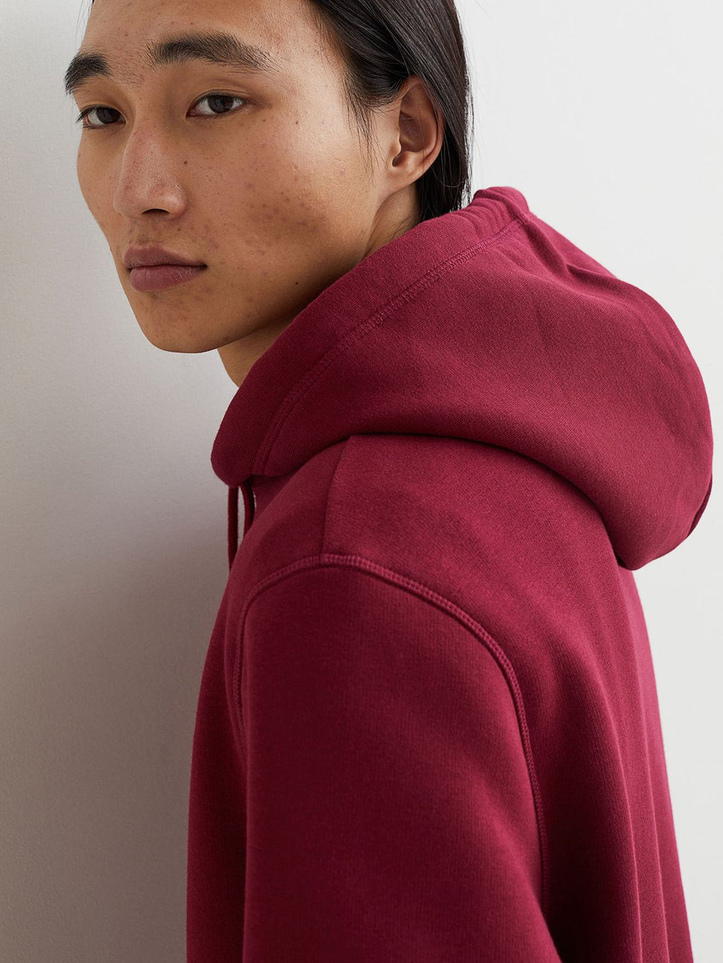  H&M Men Red Relaxed Fit Hoodie