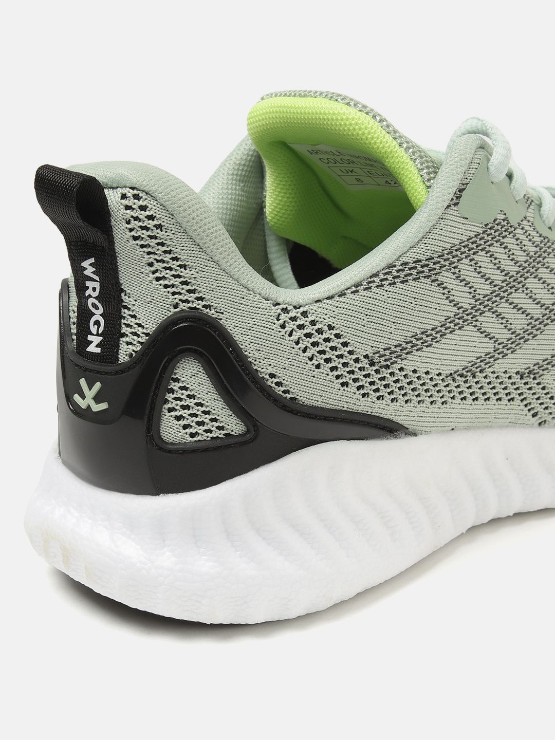  WROGN Men Green & Black Woven Design Running Shoes