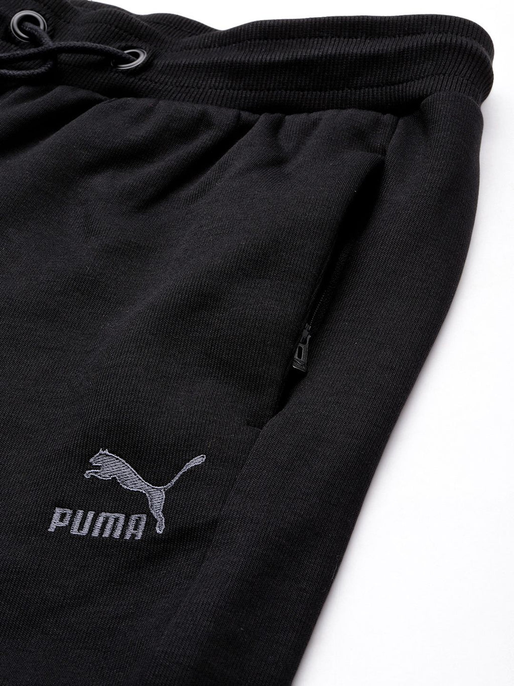  Puma Men Black Solid Slim Fit Overlay Track Pants