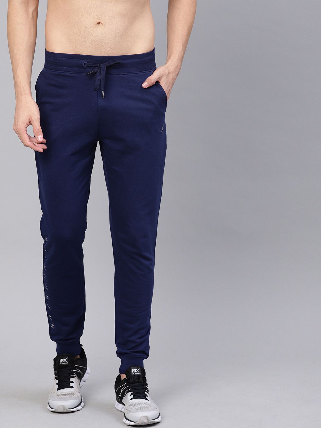  HRX By Hrithik Roshan Men Navy Blue Solid Running Slim Fit Track Pants