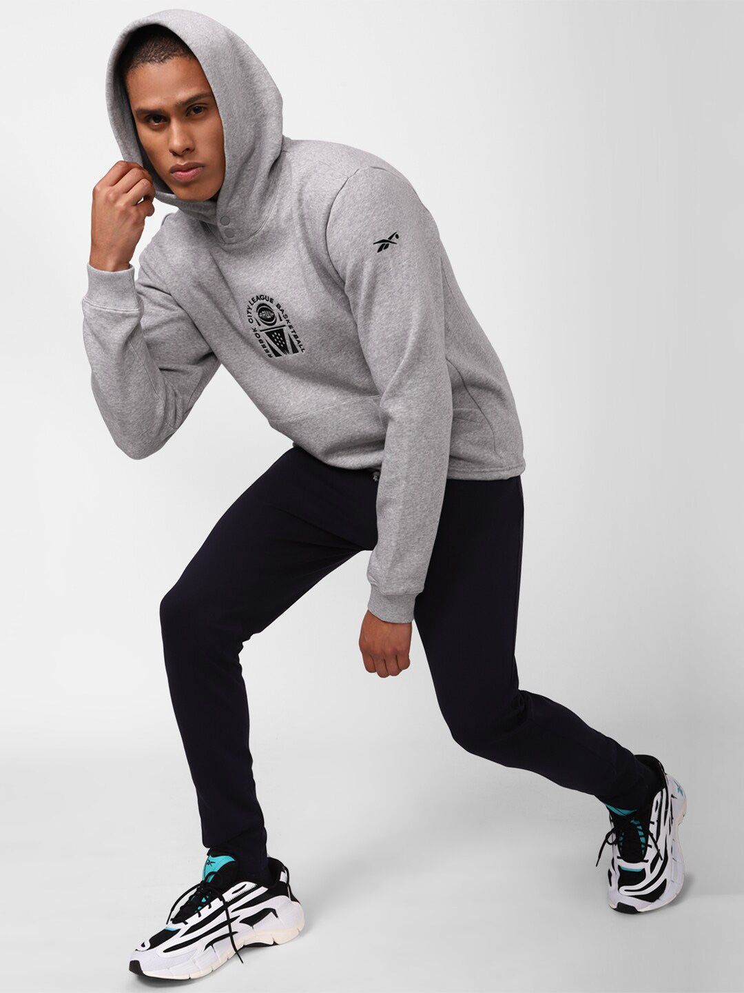  Reebok Men Rbk Classics BB City League FLC Hood Sweatshirt