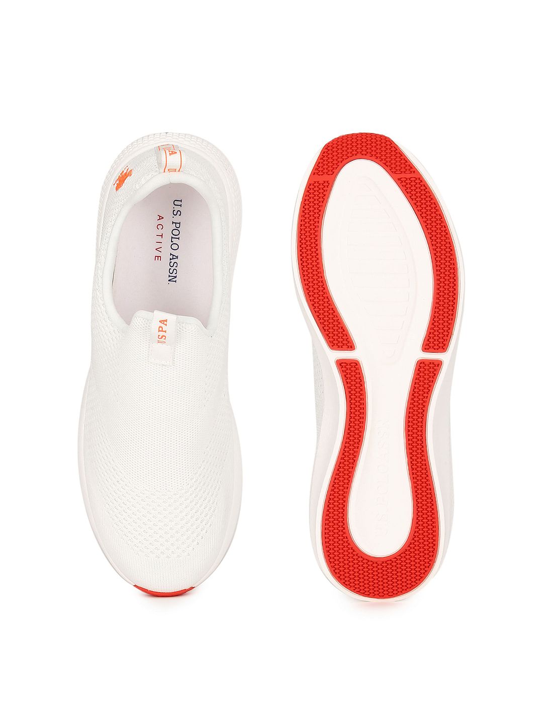 U.S. Polo Assn. U S Polo Assn Men Off White Textile Walking Sports Shoes
