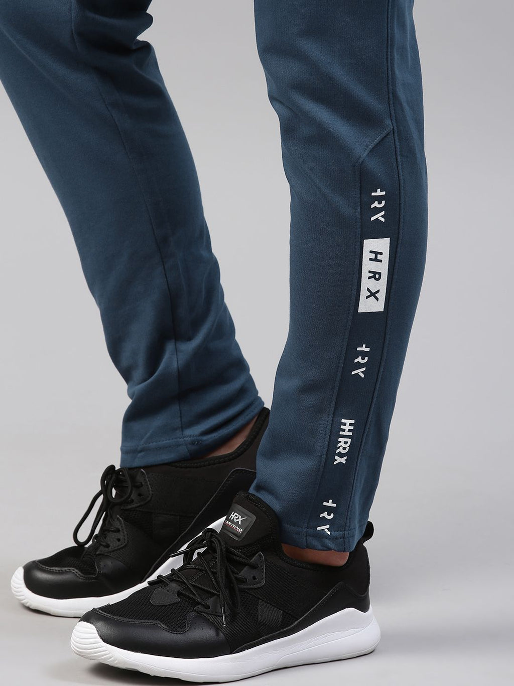  HRX By Hrithik Roshan Men Blue Athleisure Cotton Track Pants