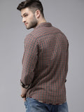  Roadster Men Navy Blue & Red Checked Sustainable Casual Reversible Shirt