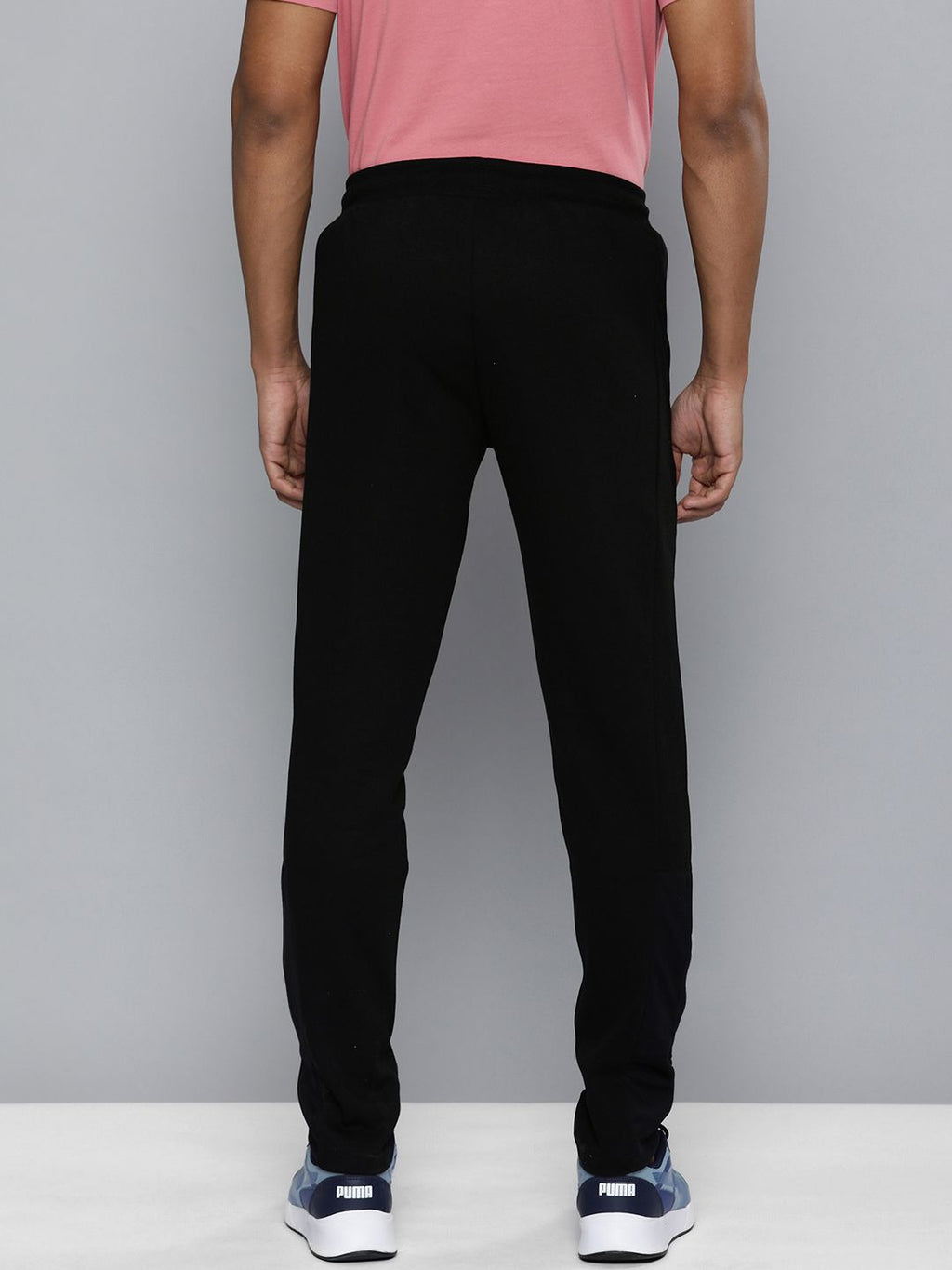  Puma Men Black Solid Slim Fit Overlay Track Pants