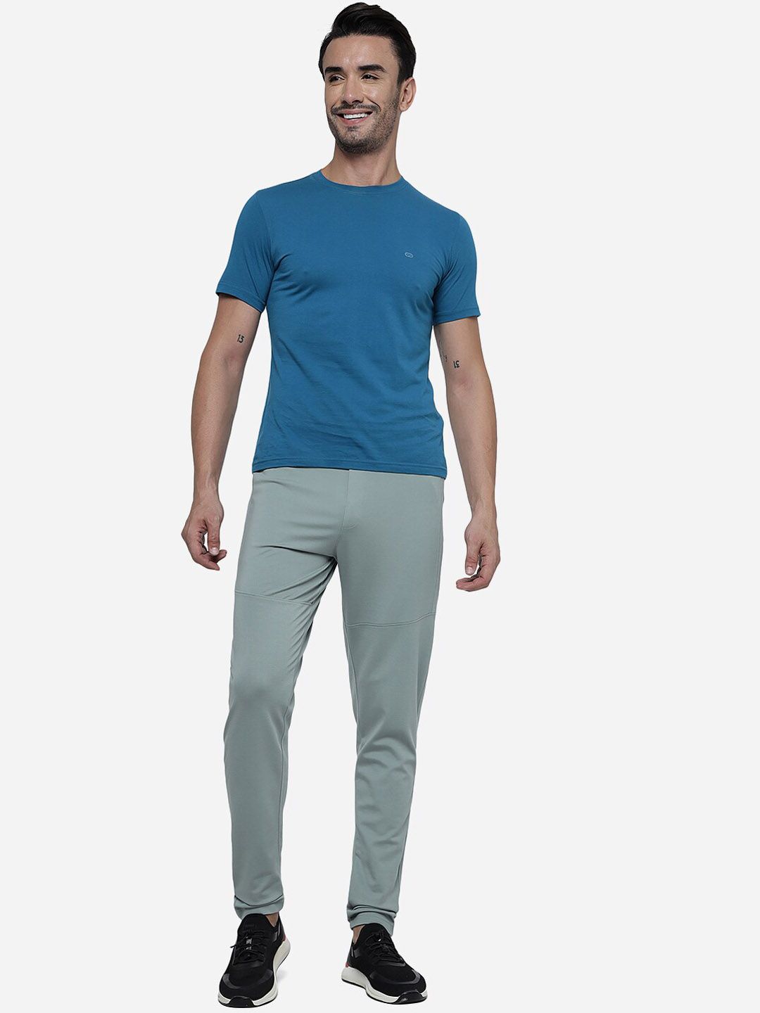  JADE BLUE Men Mid Rise Cotton Sports Track Pants
