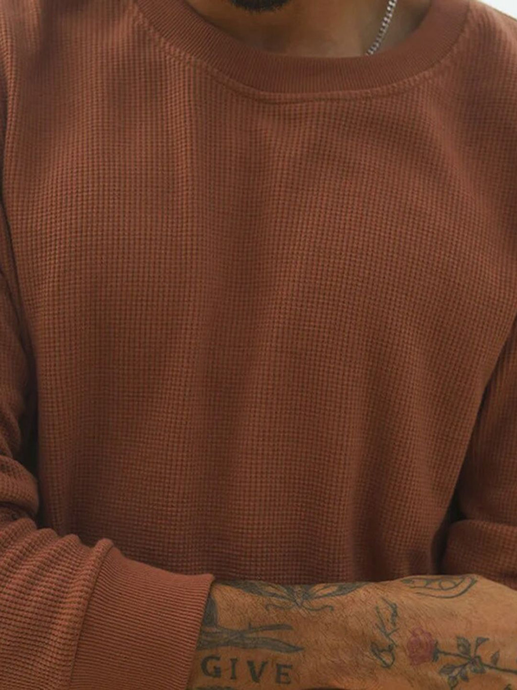  Bonkers Corner Brown Round Neck Long Sleeve Pullover Sweatshirt