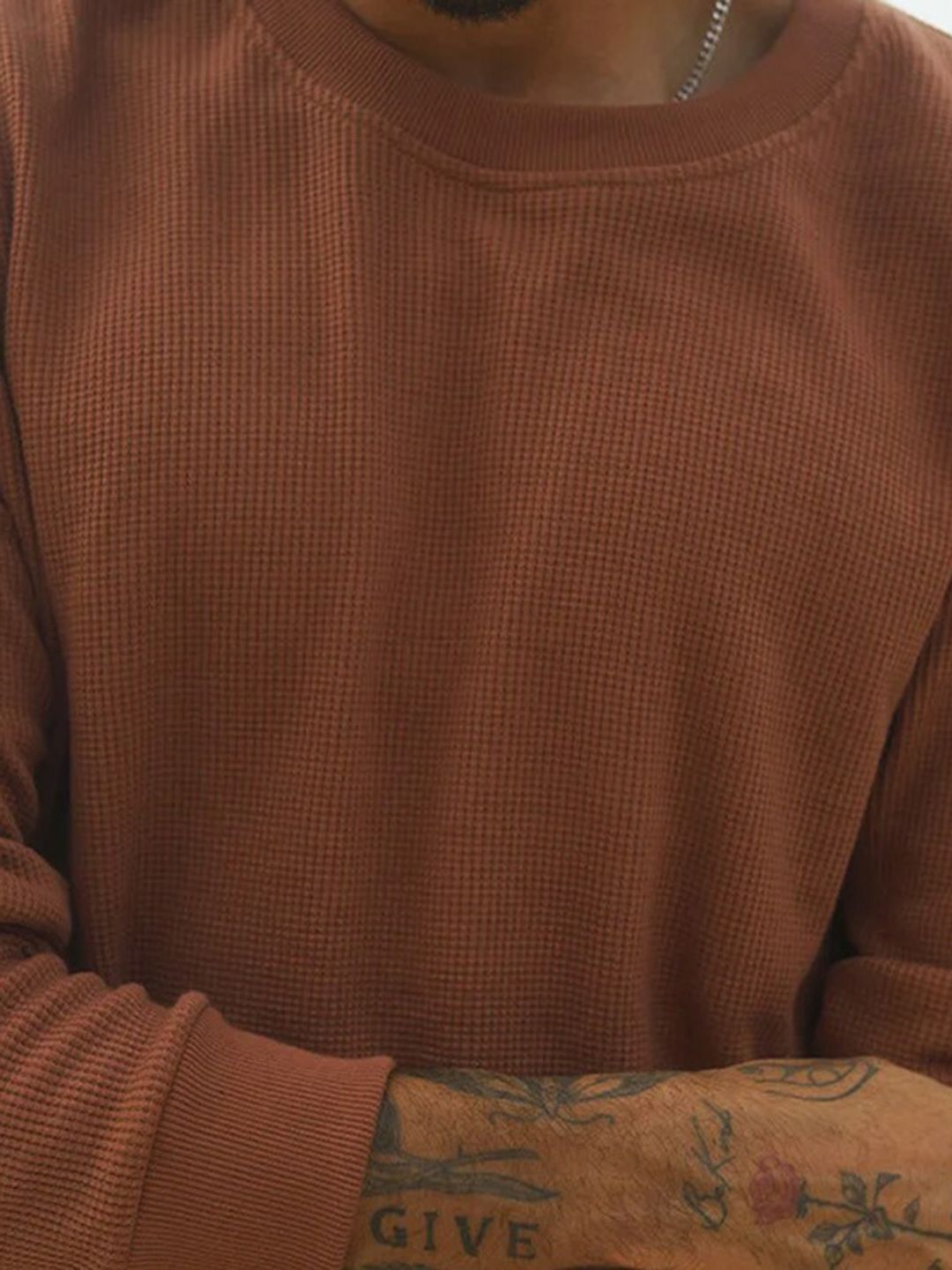  Bonkers Corner Brown Round Neck Long Sleeve Pullover Sweatshirt