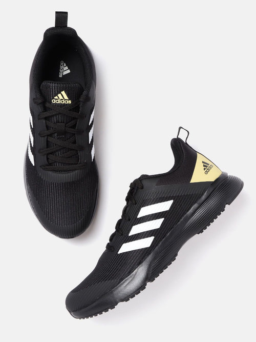  ADIDAS Men Black Self Striped Racard Running Shoes