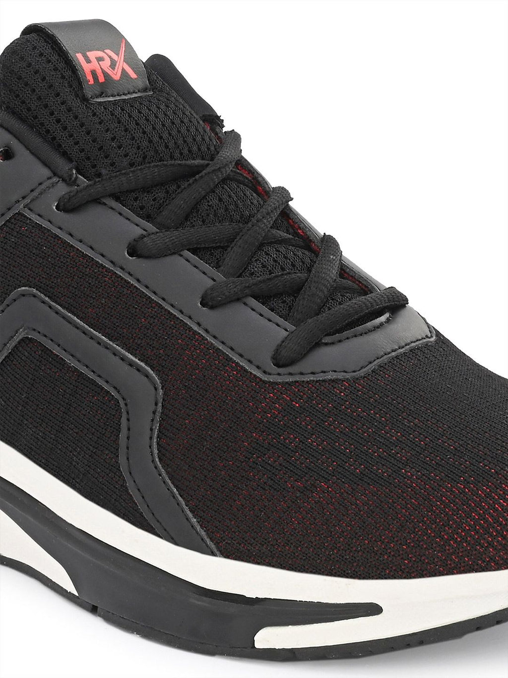  HRX By Hrithik Roshan Men Black & Red Mesh Memory Foam Non-Marking Running Shoes