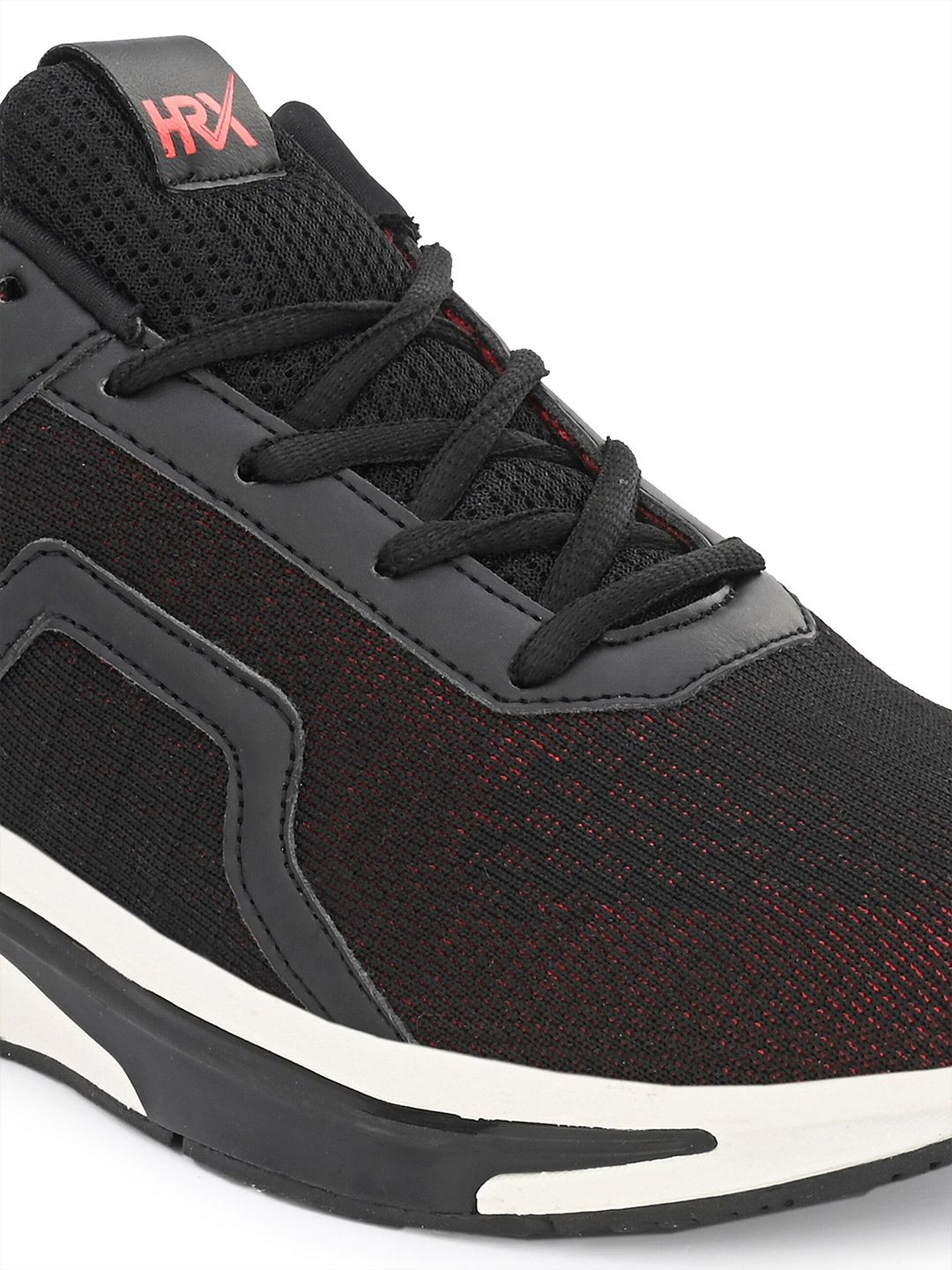  HRX By Hrithik Roshan Men Black & Red Mesh Memory Foam Non-Marking Running Shoes