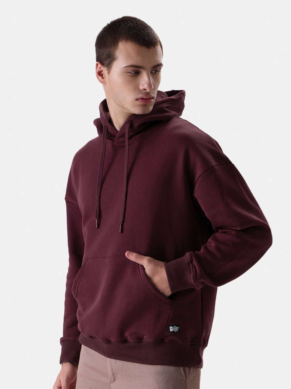  The Souled Store Burgundy Hooded Pure Cotton Sweatshirt
