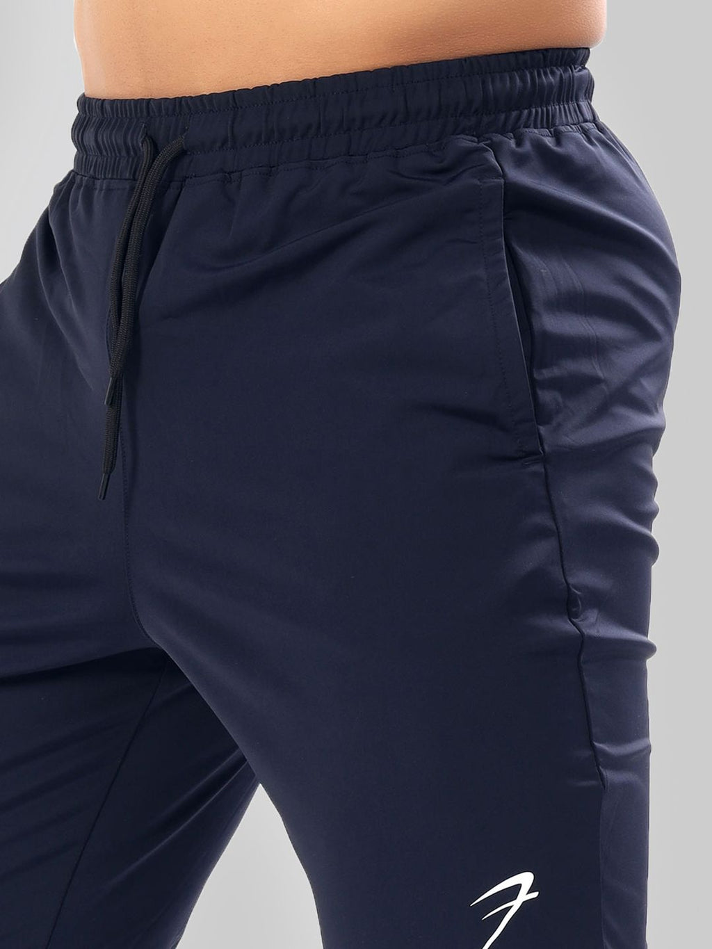  FUAARK Men Navy Blue Solid Anti-Odour Drawstring Track Pants