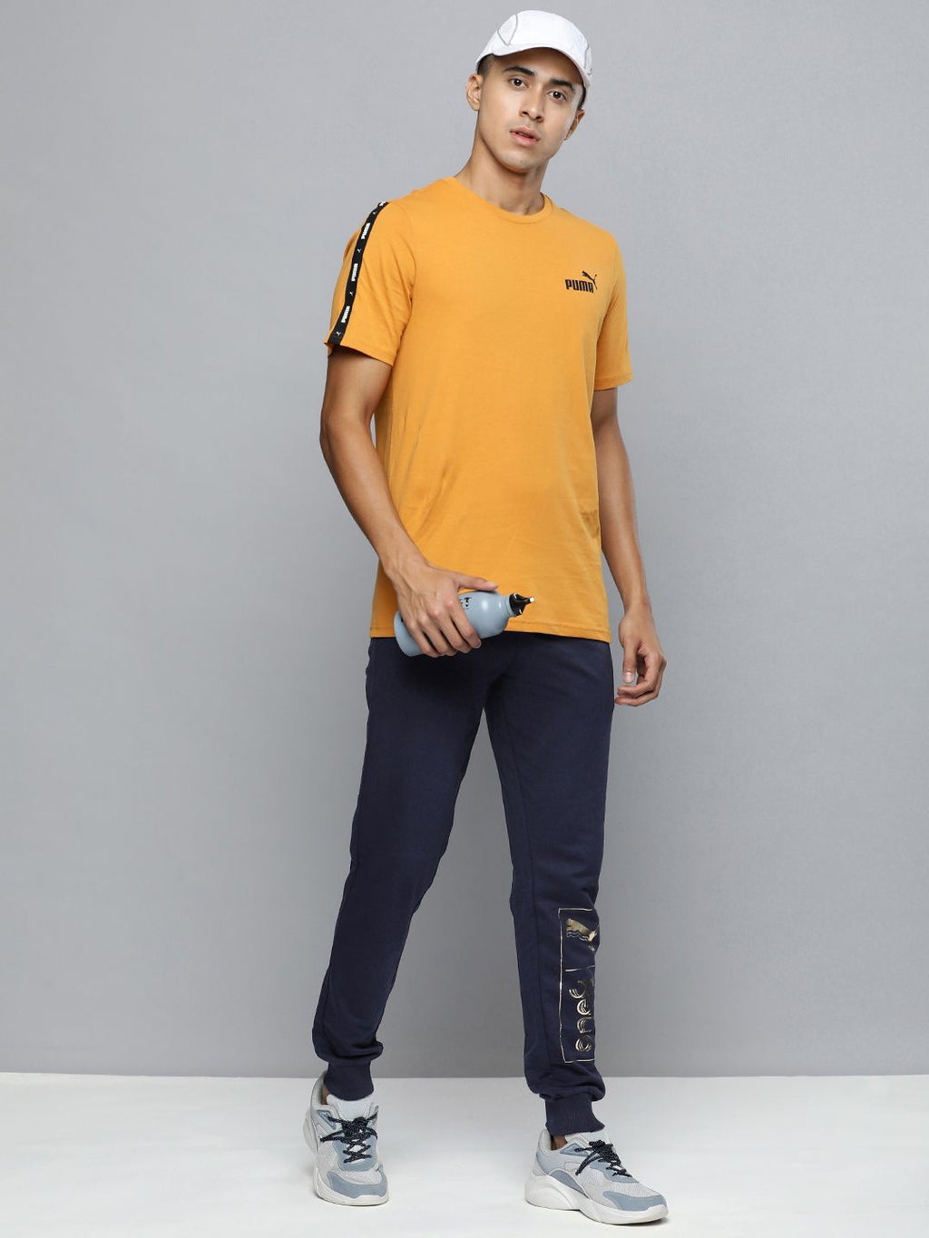  One8 X PUMA Men Brand Logo Printed Gold Foil Joggers