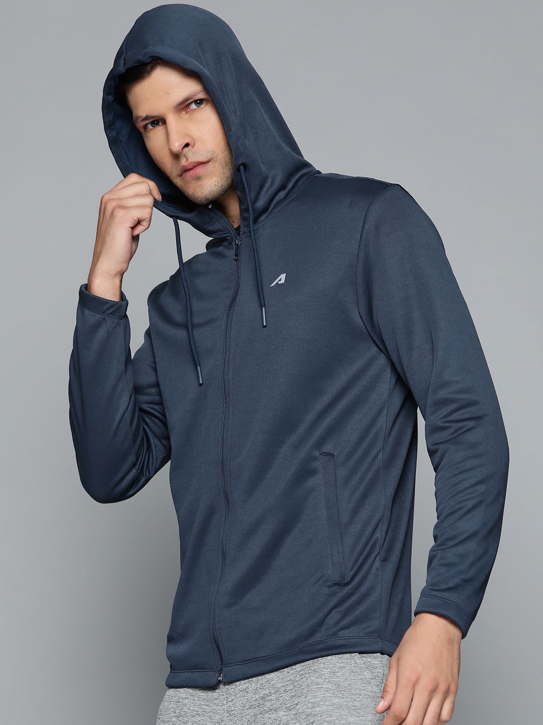  Alcis Men Blue Hooded Sweatshirt