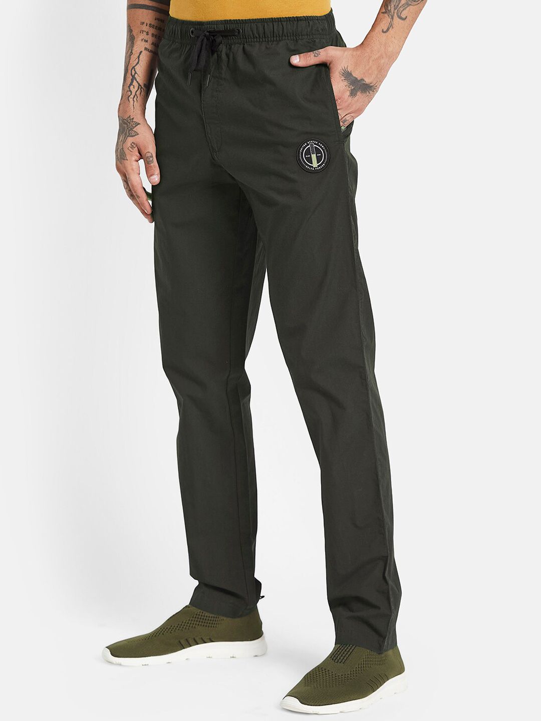  Octave Men Mid-Rise Cotton Training Track Pants