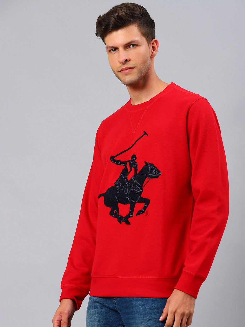  Beverly Hills Polo Club Men Red Printed Sweatshirt