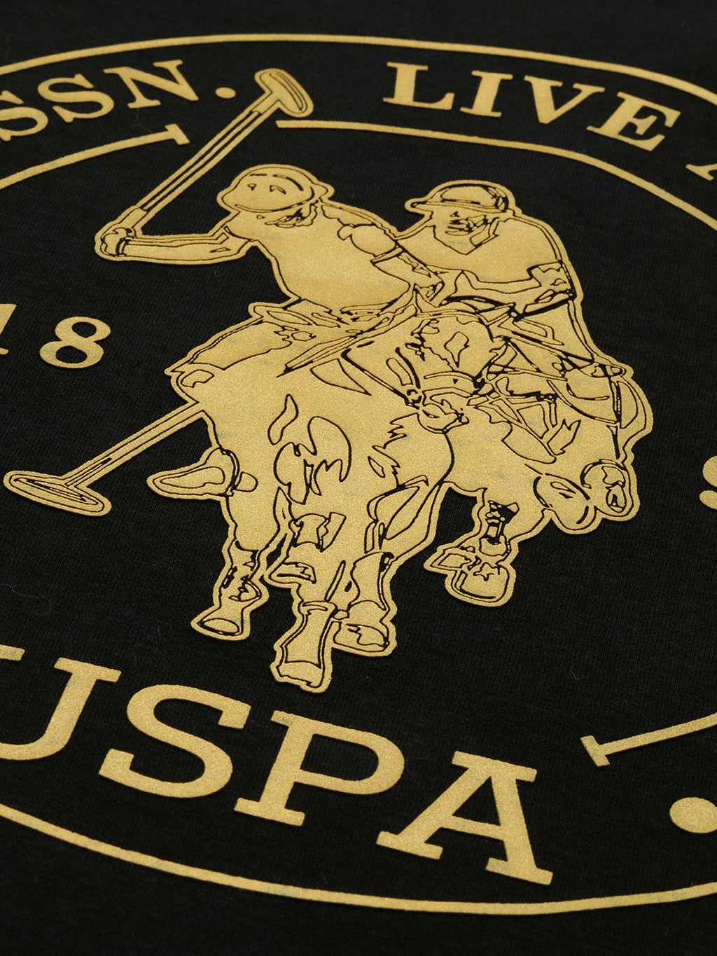  U.S. Polo Assn. Denim Co. Men Black Brand Logo Printed Sweatshirt
