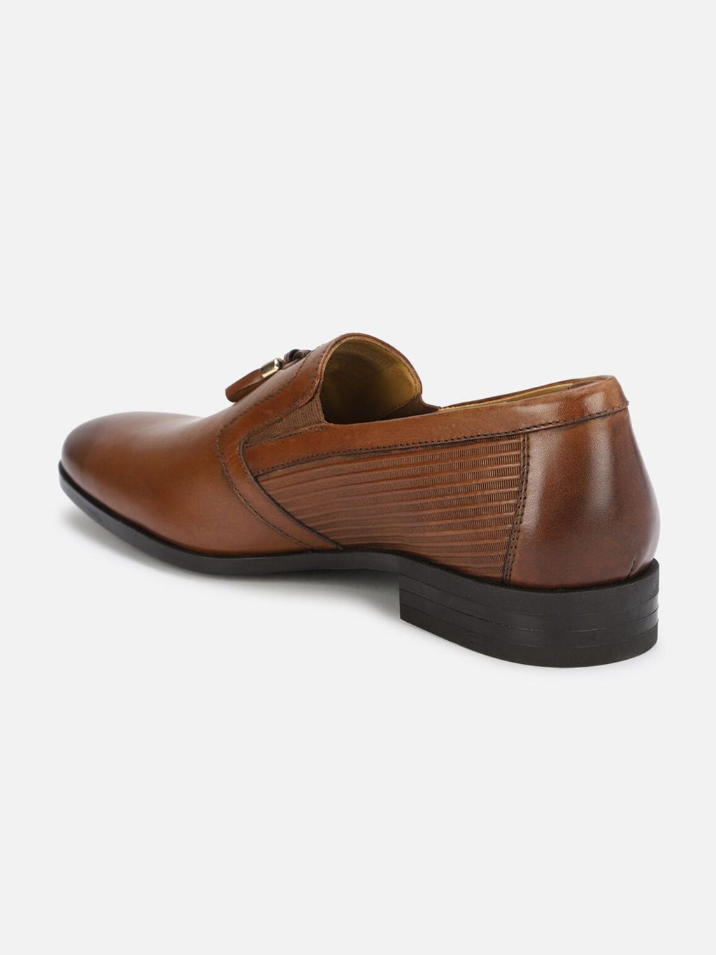  Louis Philippe Men Brown Solid Textured Formal Slip-On Shoes