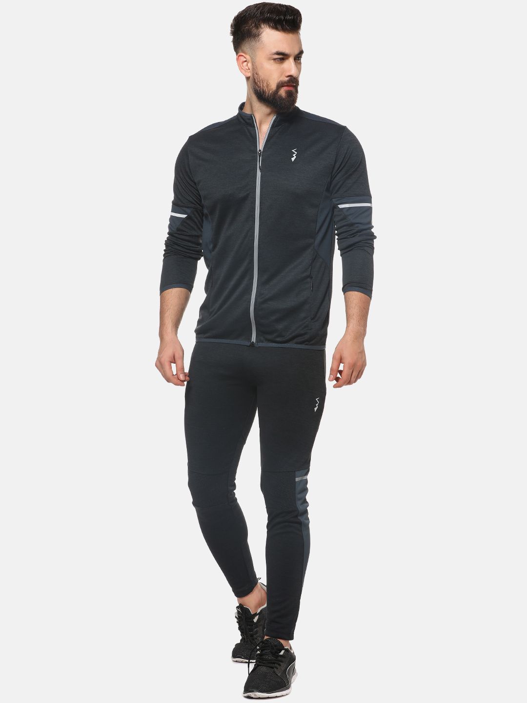  Campus Sutra Men Charcoal Grey Solid Sweatshirt