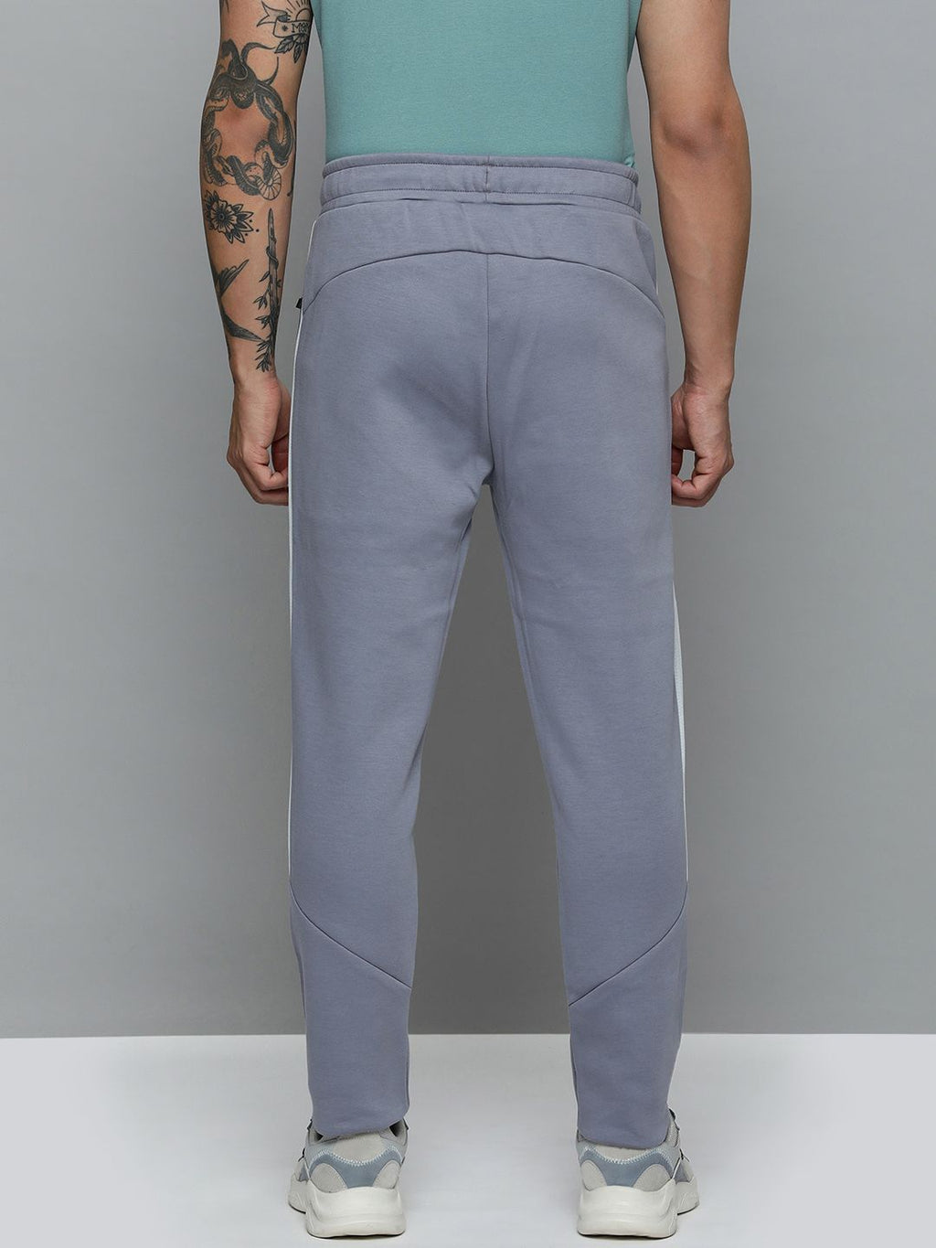  Puma Men Evo Stripe Knitted Dry-Cell Lightweight Slim Fit Casual Pants