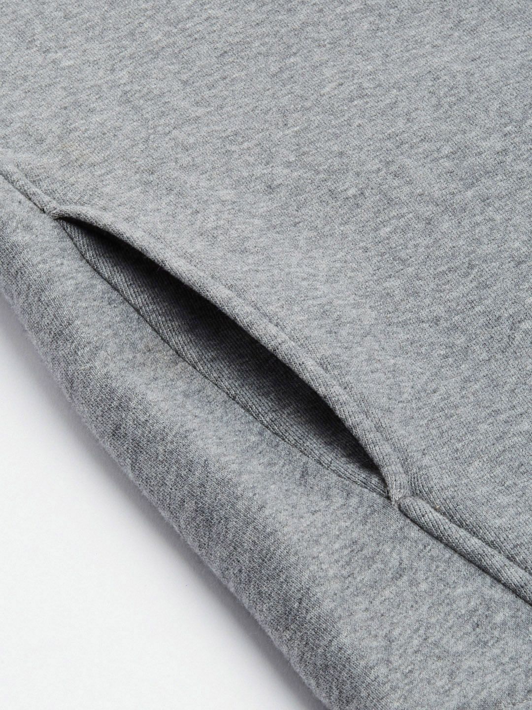  Skechers Men Grey Melange Solid Hooded Sweats Lounge Sherpa Sweatshirt