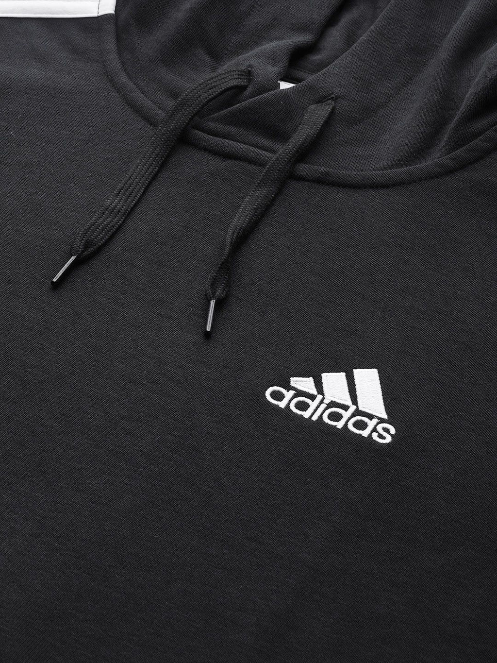  ADIDAS Men Black 3-Stripe FT Hooded Solid Sweatshirt