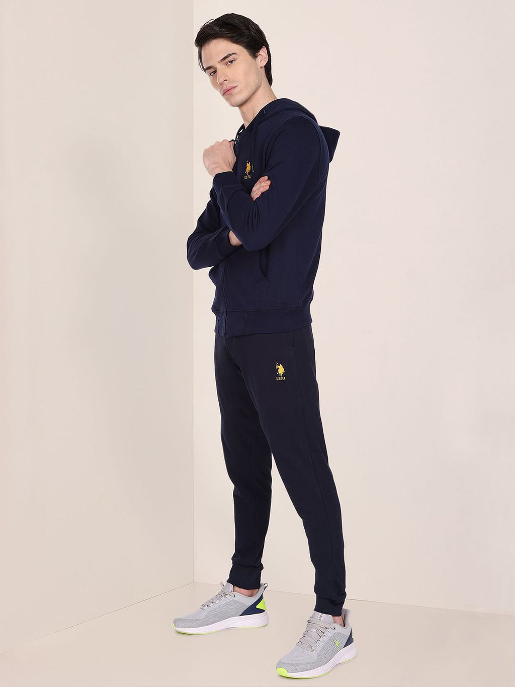  U.S. Polo Assn. Hooded Front-Open Cotton Sweatshirt