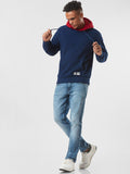  STARTER Men Navy Blue Cotton Hooded Sweatshirt
