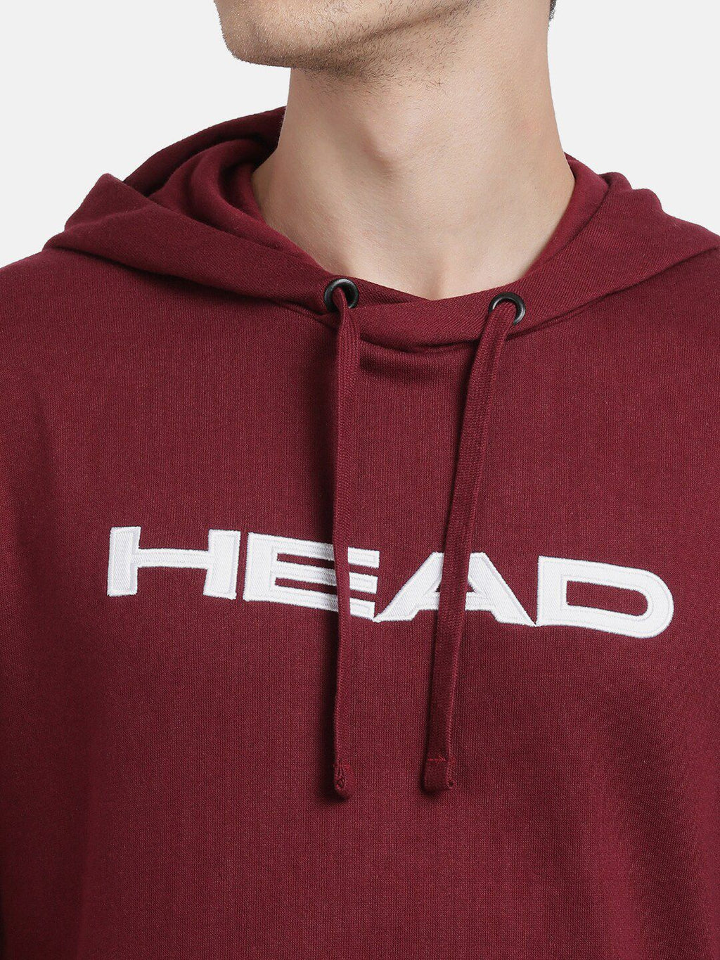  Head Men Maroon Typography Printed Hooded Sweatshirt