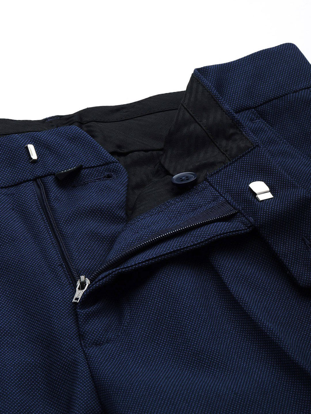 Van Heusen Men Textured Slim Fit Formal Trousers