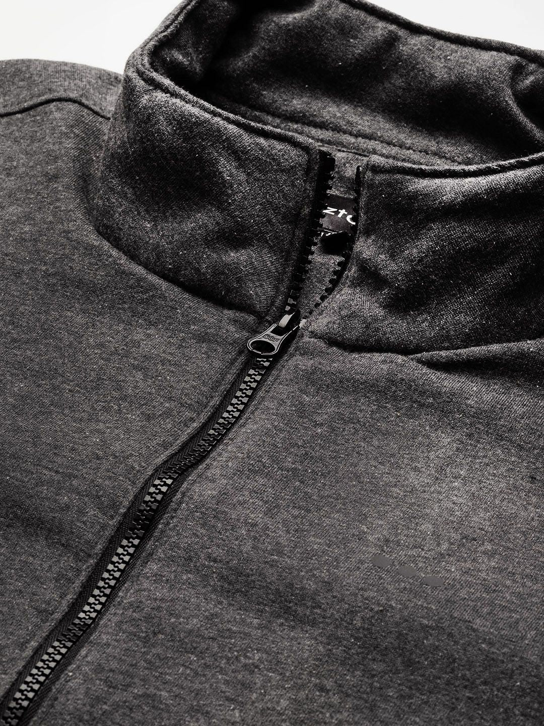  Sztori Men Plus Size Charcoal Grey Solid Sweatshirt