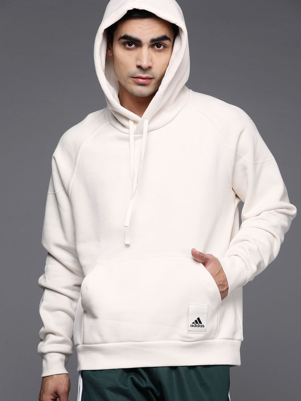  ADIDAS Men Solid Caps Hooded Sweatshirt