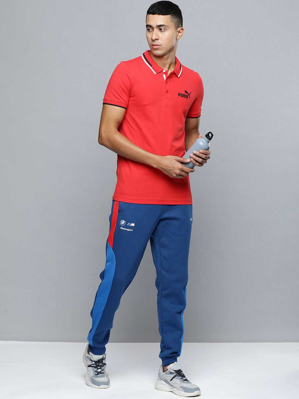  PUMA Motorsport Men Regular Fit Mid-Rise BMW Sweat Joggers With Side Taping Detail