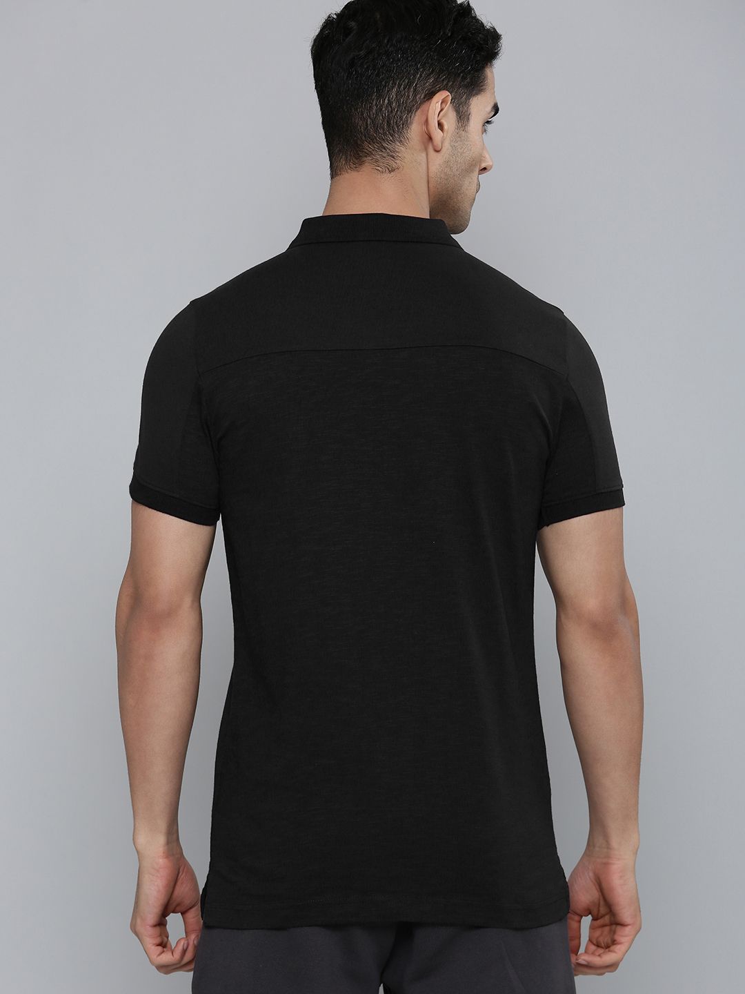  Puma Slub Slim Fit Pure Cotton Polo T-shirt With Stripe Detail On Shoulder